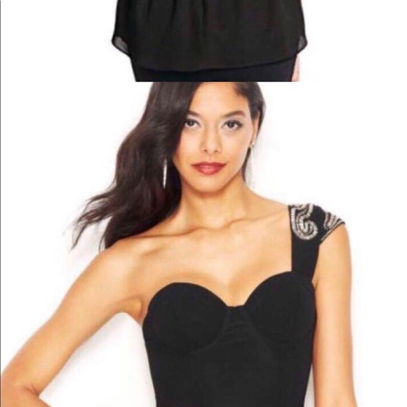 New guess one shoulder beaded embellished top - Picture 6 of 8